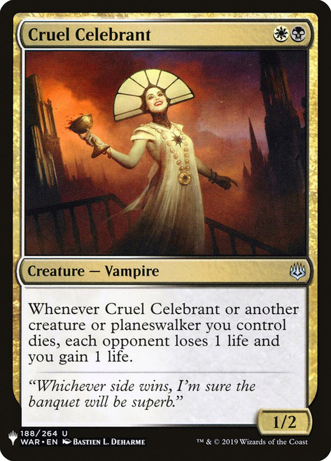 Cruel Celebrant\nPlaneswalker Symbol Reprints\nSingle\nMagic The Gathering