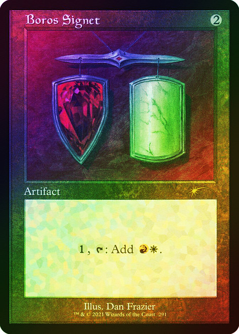 Boros Signet (Secret Lair) (Retro Frame) (Foil Etched)\nPromo: General - Alternate Foil\nSingle\nMagic The Gathering