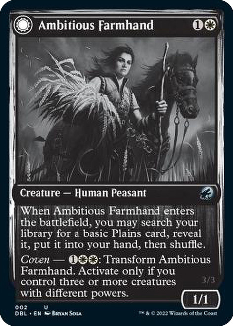 Ambitious Farmhand // Seasoned Cathar\nInnistrad: Double Feature\nSingle\nMagic The Gathering