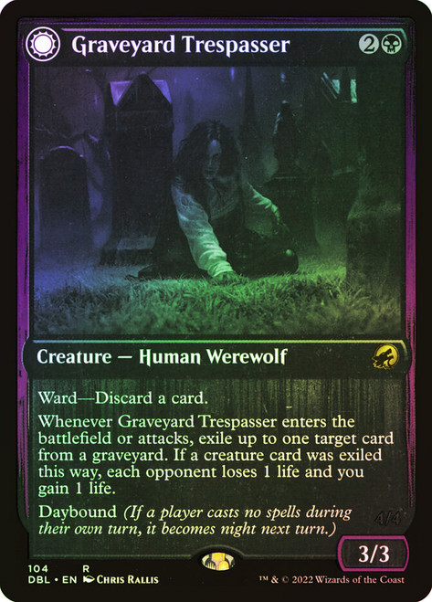 Graveyard Trespasser // Graveyard Glutton\nInnistrad: Double Feature\nSingle\nMagic The Gathering