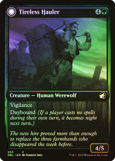 Tireless Hauler // Dire-Strain Brawler\nInnistrad: Double Feature\nSingle\nMagic The Gathering