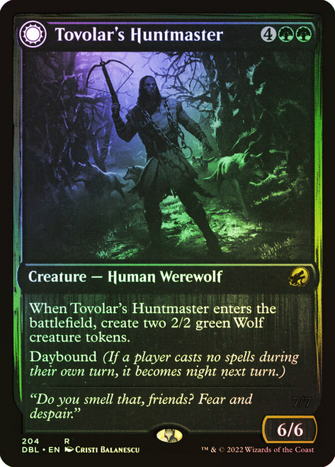 Tovolar's Huntmaster // Tovolar's Packleader\nInnistrad: Double Feature\nSingle\nMagic The Gathering