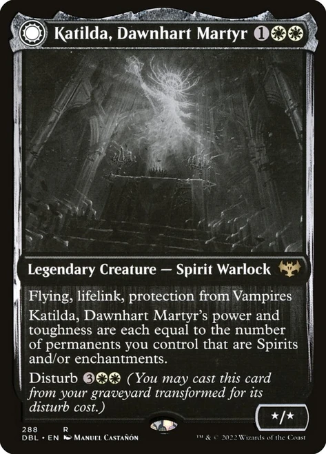 Katilda, Dawnhart Martyr // Katilda's Rising Dawn\nInnistrad: Double Feature\nSingle\nMagic The Gathering