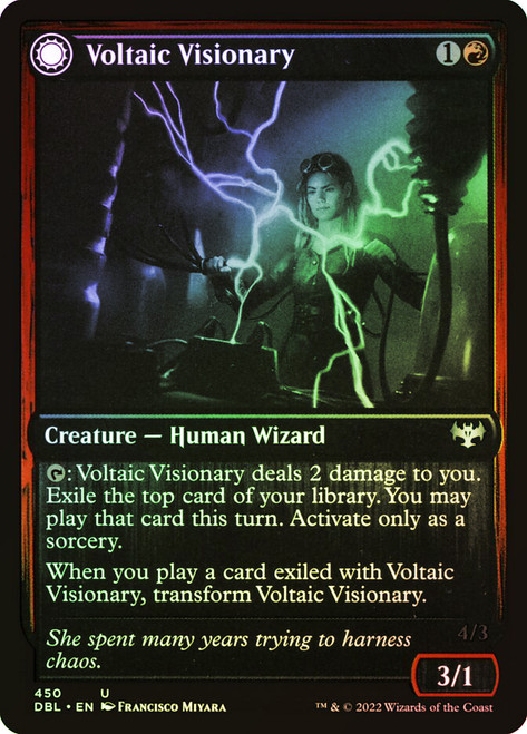 Voltaic Visionary // Volt-Charged Berserker\nInnistrad: Double Feature\nSingle\nMagic The Gathering
