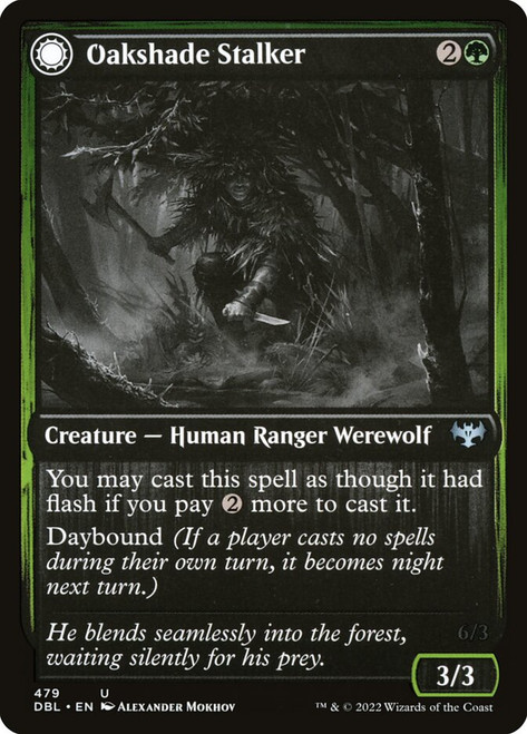 Oakshade Stalker // Moonlit Ambusher\nInnistrad: Double Feature\nSingle\nMagic The Gathering