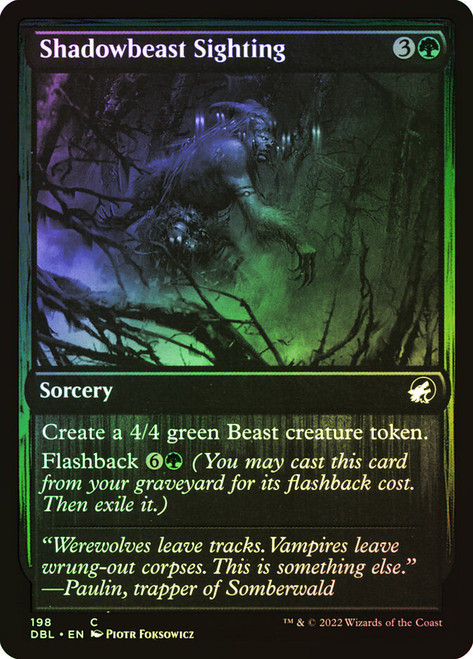 Shadowbeast Sighting\nInnistrad: Double Feature\nSingle\nMagic The Gathering