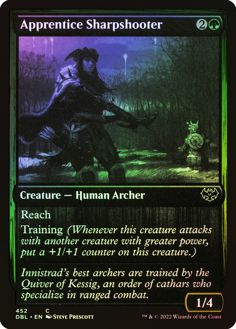 Apprentice Sharpshooter\nInnistrad: Double Feature\nSingle\nMagic The Gathering