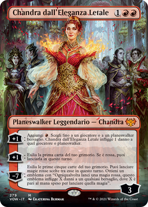Chandra, Dressed to Kill (Borderless)\nInnistrad: Crimson Vow - Variants - Italian\nSingle\nMagic The Gathering