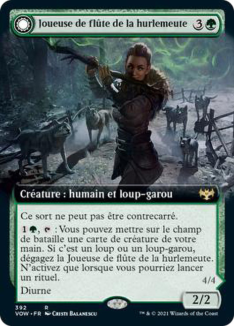 Howlpack Piper // Wildsong Howler (Extended Art)\nInnistrad: Crimson Vow - Variants - French\nSingle\nMagic The Gathering