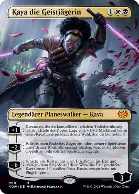 Kaya, Geist Hunter (Borderless)\nInnistrad: Crimson Vow - Variants - German\nSingle\nMagic The Gathering