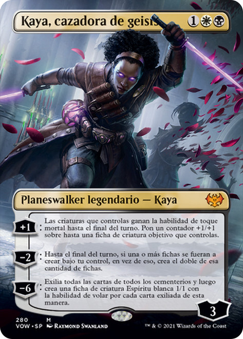 Kaya, Geist Hunter (Borderless)\nInnistrad: Crimson Vow - Variants - Spanish\nSingle\nMagic The Gathering