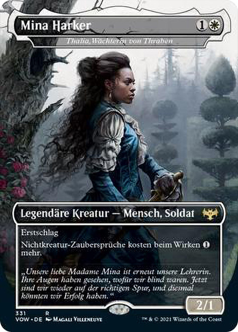 Thalia, Guardian of Thraben (Mina Harker) (Dracula Series)\nInnistrad: Crimson Vow - Variants - German\nSingle\nMagic The Gathering