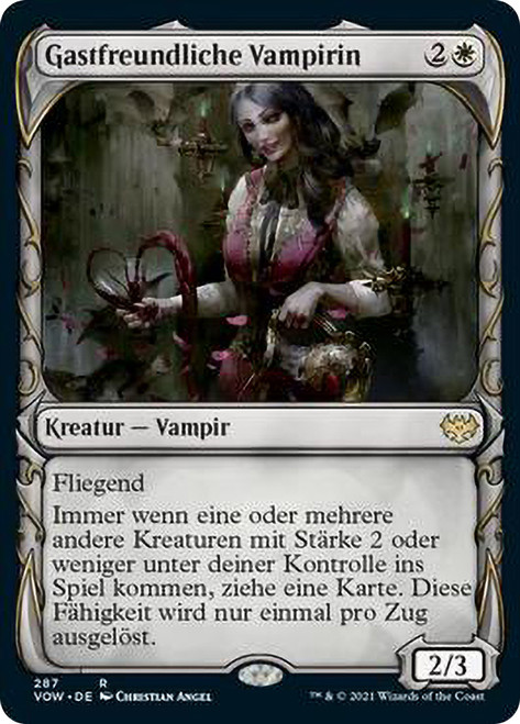 Welcoming Vampire (Showcase)\nInnistrad: Crimson Vow - Variants - German\nSingle\nMagic The Gathering