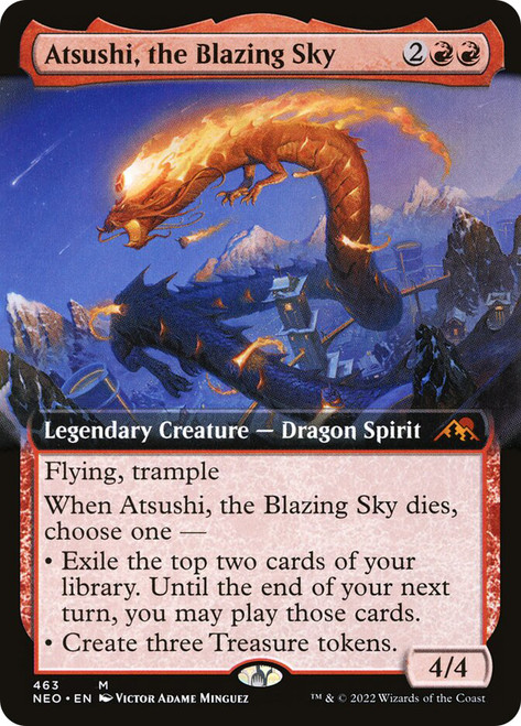 Atsushi, the Blazing Sky (Extended Art)\nKamigawa: Neon Dynasty - Variants\nSingle\nMagic The Gathering