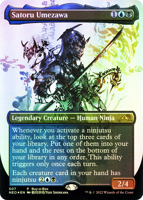 Satoru Umezawa (Buy-A-Box) (Borderless)\nPromo: General\nSingle\nMagic The Gathering