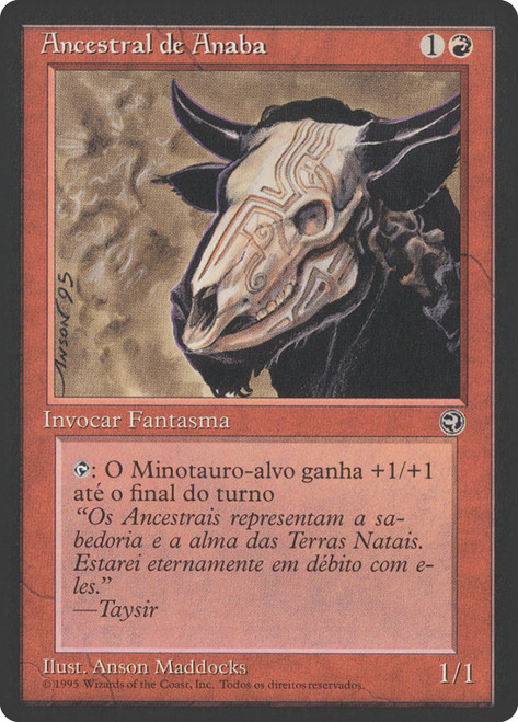 Anaba Ancestor\nHomelands - Portuguese\nSingle\nMagic The Gathering