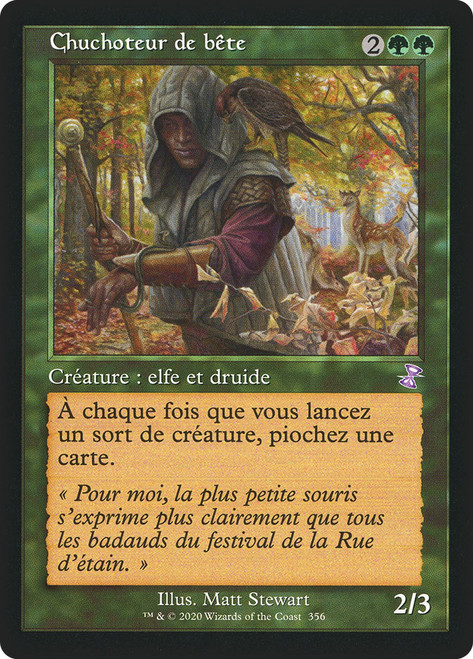 Beast Whisperer (Retro Frame)\nTime Spiral Remastered - Timeshifted - French\nSingle\nMagic The Gathering