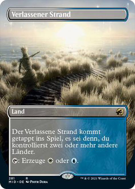 Deserted Beach (Borderless)\nInnistrad: Midnight Hunt - Variants - German\nSingle\nMagic The Gathering