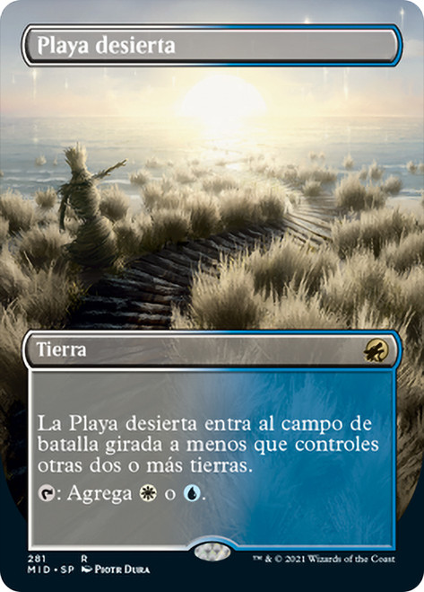 Deserted Beach (Borderless)\nInnistrad: Midnight Hunt - Variants - Spanish\nSingle\nMagic The Gathering