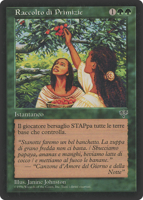 Early Harvest\nMirage - Italian\nSingle\nMagic The Gathering