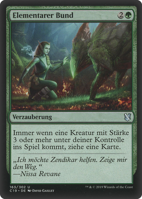 Elemental Bond\nCommander: 2019 Edition - German\nSingle\nMagic The Gathering