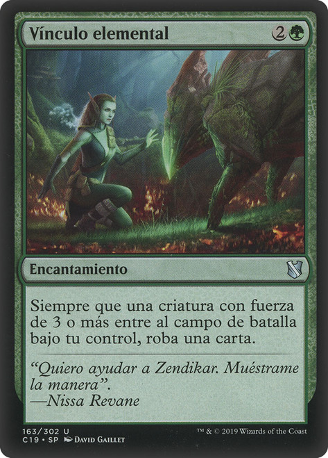 Elemental Bond\nCommander: 2019 Edition - Spanish\nSingle\nMagic The Gathering