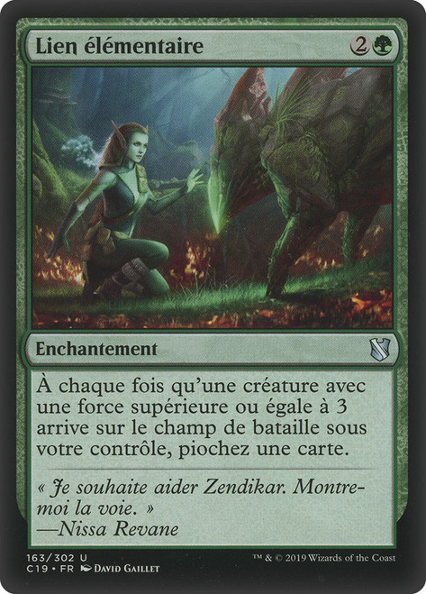 Elemental Bond\nCommander: 2019 Edition - French\nSingle\nMagic The Gathering