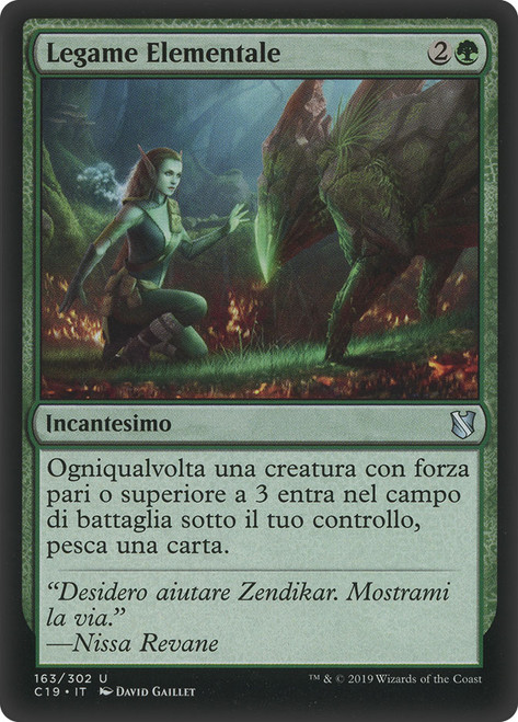 Elemental Bond\nCommander: 2019 Edition - Italian\nSingle\nMagic The Gathering