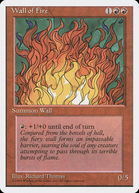 Wall of Fire\n4th Edition\nSingle\nMagic The Gathering