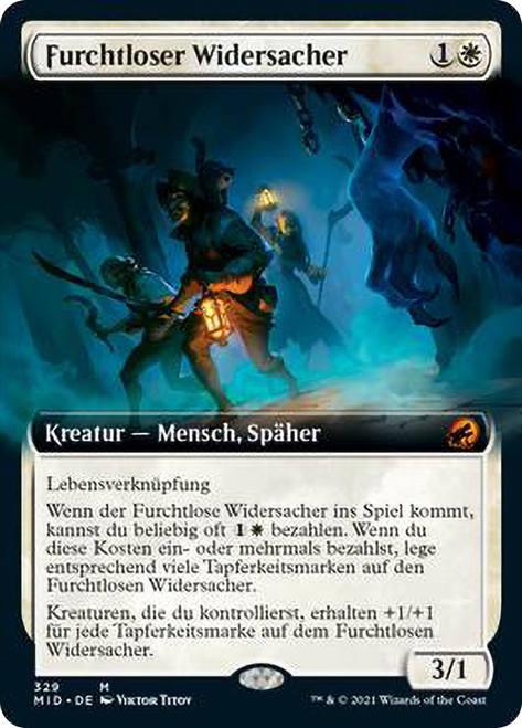 Intrepid Adversary (Extended Art)\nInnistrad: Midnight Hunt - Variants - German\nSingle\nMagic The Gathering