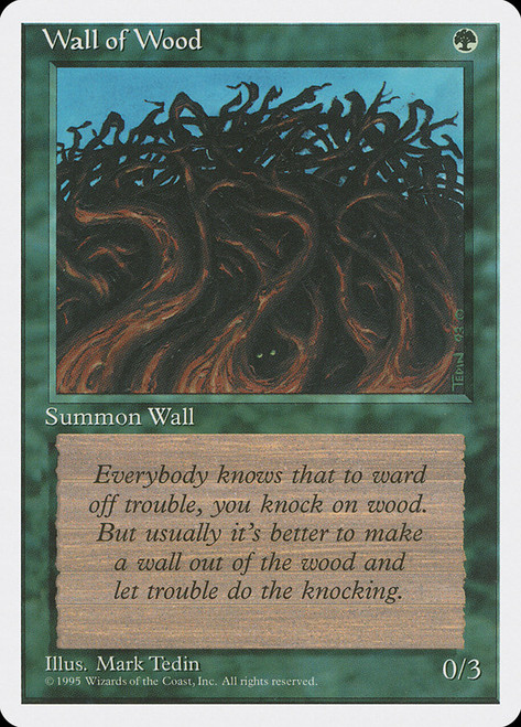 Wall of Wood\n4th Edition\nSingle\nMagic The Gathering