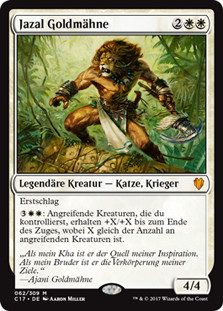 Jazal Goldmane\nCommander: 2017 Edition - German\nSingle\nMagic The Gathering