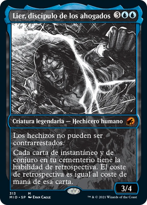 Lier, Disciple of the Drowned (Showcase)\nInnistrad: Midnight Hunt - Variants - Spanish\nSingle\nMagic The Gathering