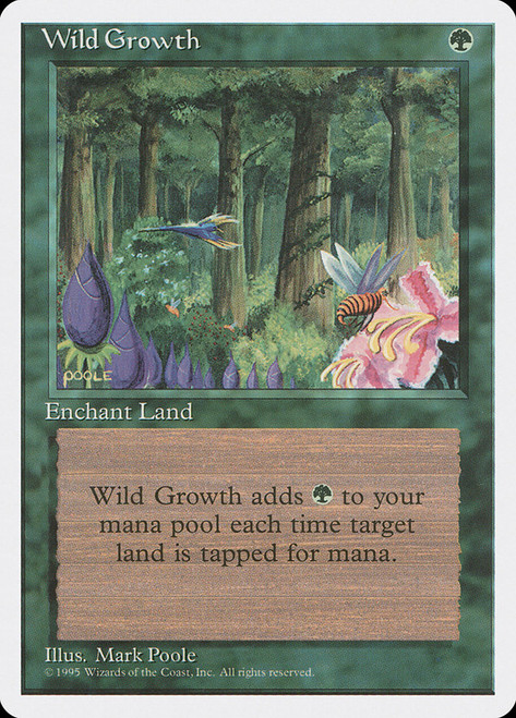 Wild Growth\n4th Edition\nSingle\nMagic The Gathering