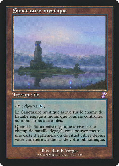 Mystic Sanctuary (Retro Frame)\nTime Spiral Remastered - Timeshifted - French\nSingle\nMagic The Gathering