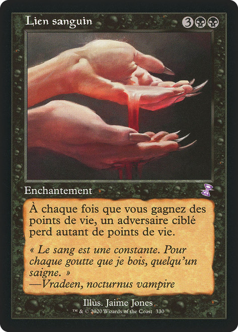 Sanguine Bond (Retro Frame)\nTime Spiral Remastered - Timeshifted - French\nSingle\nMagic The Gathering