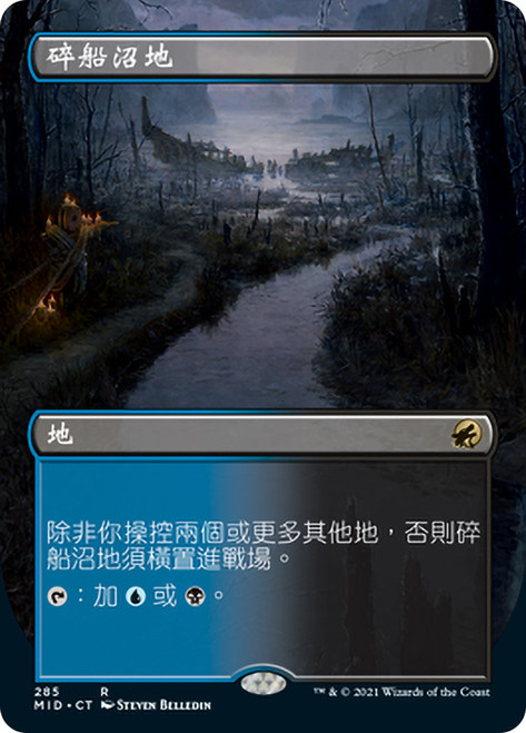 Shipwreck Marsh (Borderless)\nInnistrad: Midnight Hunt - Variants - Chinese - Traditional\nSingle\nMagic The Gathering