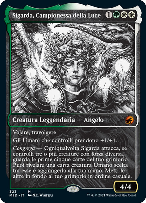 Sigarda, Champion of Light (Showcase)\nInnistrad: Midnight Hunt - Variants - Italian\nSingle\nMagic The Gathering