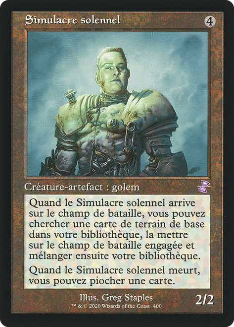 Solemn Simulacrum (Retro Frame)\nTime Spiral Remastered - Timeshifted - French\nSingle\nMagic The Gathering