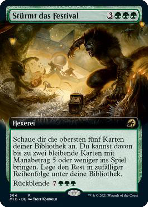 Storm the Festival (Extended Art)\nInnistrad: Midnight Hunt - Variants - German\nSingle\nMagic The Gathering