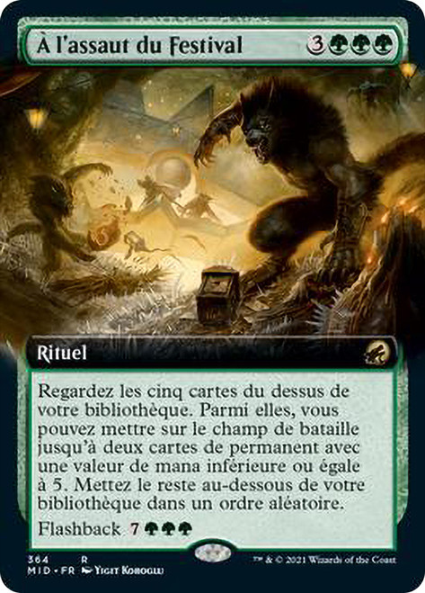 Storm the Festival (Extended Art)\nInnistrad: Midnight Hunt - Variants - French\nSingle\nMagic The Gathering