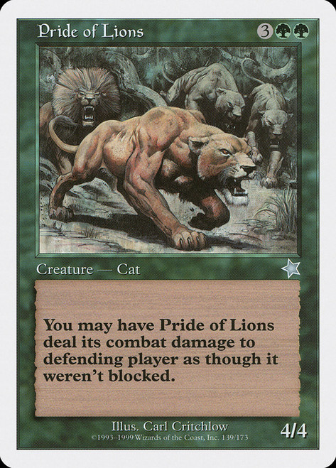 Pride of Lions\nStarter 1999\nSingle\nMagic The Gathering