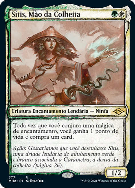 Sythis, Harvest's Hand (Showcase)\nModern Horizons 2 - Variants - Portuguese\nSingle\nMagic The Gathering