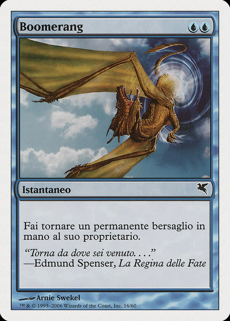 Boomerang (#16)\nSalvat-Hachette - Italian\nSingle\nMagic The Gathering