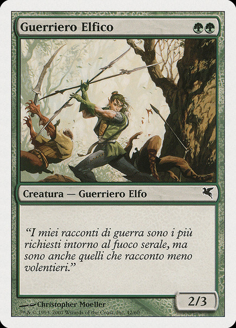 Elvish Warrior (#42)\nSalvat-Hachette - Italian\nSingle\nMagic The Gathering