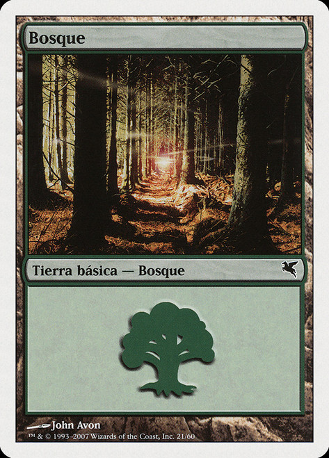 Forest (#21) (2007) (Thallids Deck)\nSalvat-Hachette - Spanish\nSingle\nMagic The Gathering