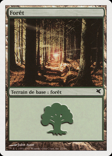 Forest (#21) (2007) (Thallids Deck)\nSalvat-Hachette - French\nSingle\nMagic The Gathering