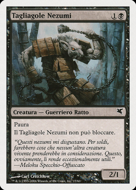 Nezumi Cutthroat (#17)\nSalvat-Hachette - Italian\nSingle\nMagic The Gathering