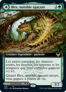 Blex, Vexing Pest // Search for Blex (Extended Art)\nStrixhaven: School of Mages - Variants - French\nSingle\nMagic The Gathering