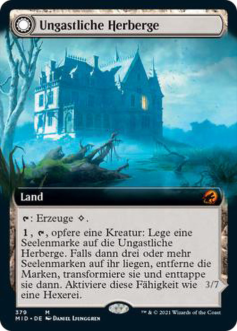 Hostile Hostel // Creeping Inn (Extended Art)\nInnistrad: Midnight Hunt - Variants - German\nSingle\nMagic The Gathering